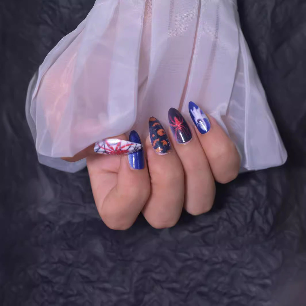 Candy Color Press On Nails - European & French Style Set