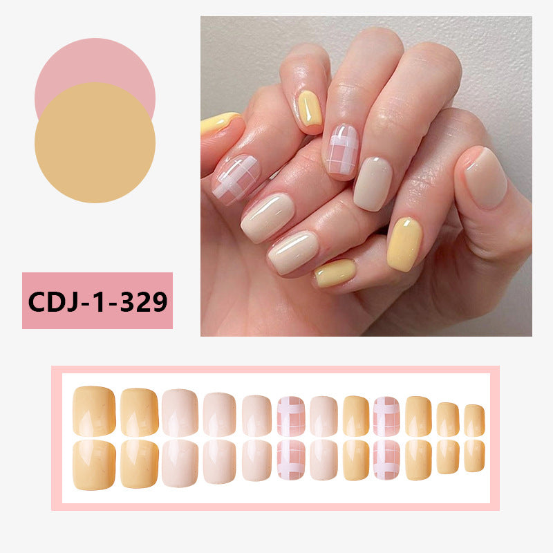 Candy Color Press On Nails - European & French Style Set