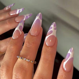 Candy Color Press On Nails - European & French Style Set