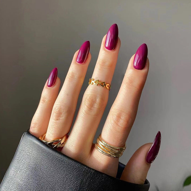 Wear Armor Mid-Length Nails - Solid Color Drop Shape Set