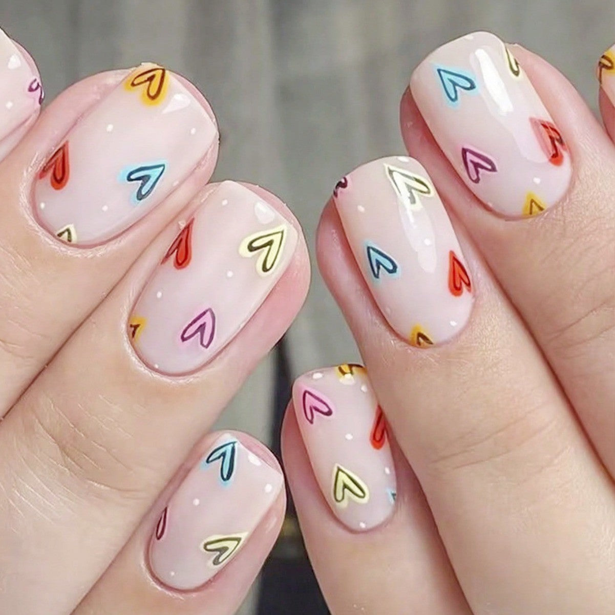 Candy Color Press On Nails - European & French Style Set