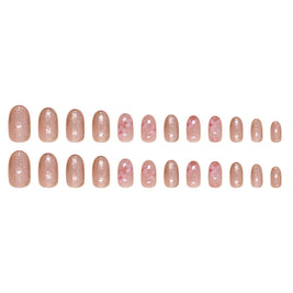 Floral Oval Press On Nails - 24pc Wearable Manicure Set