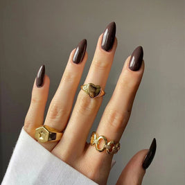 Wear Armor Mid-Length Nails - Solid Color Drop Shape Set