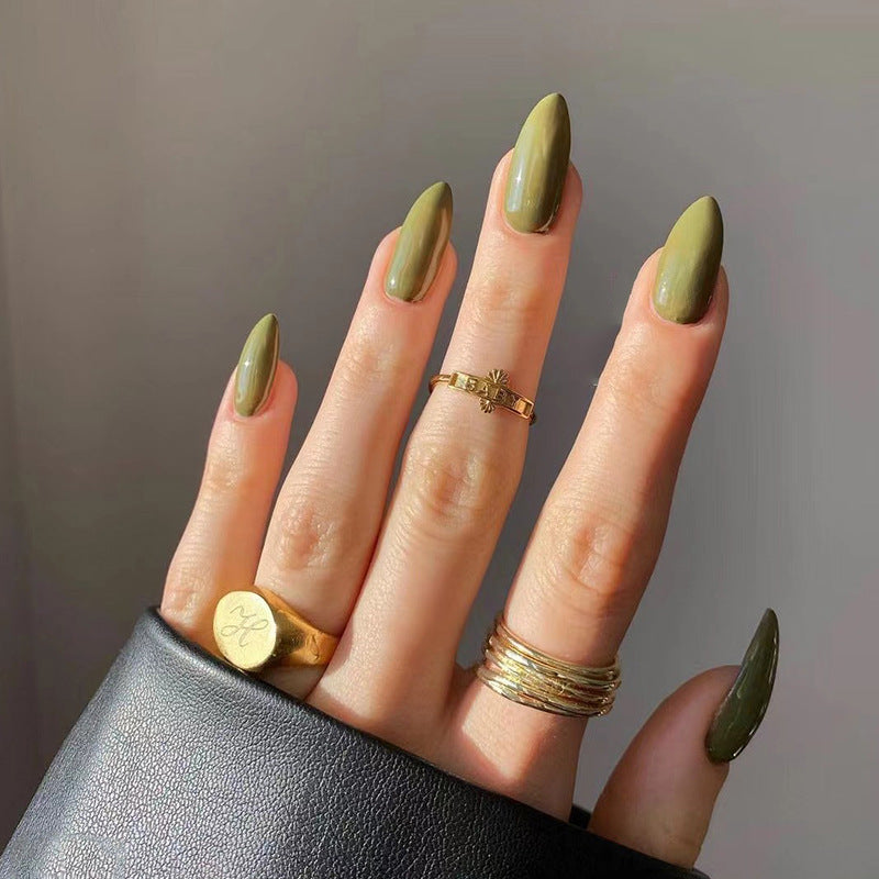 Wear Armor Mid-Length Nails - Solid Color Drop Shape Set