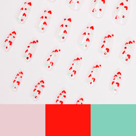 Press-On Love Nails - Glamorous Cherry Red Design