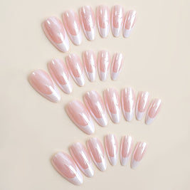 Wearable French Nails - Electroplated White Tip Set