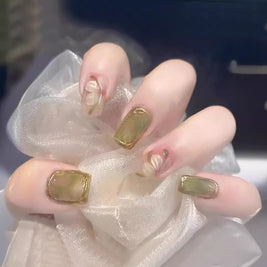 Candy Color Press On Nails - European & French Style Set