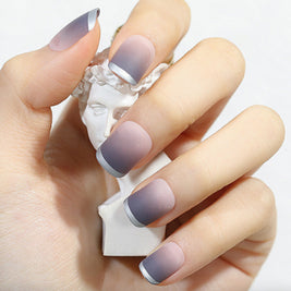 Candy Color Press On Nails - European & French Style Set