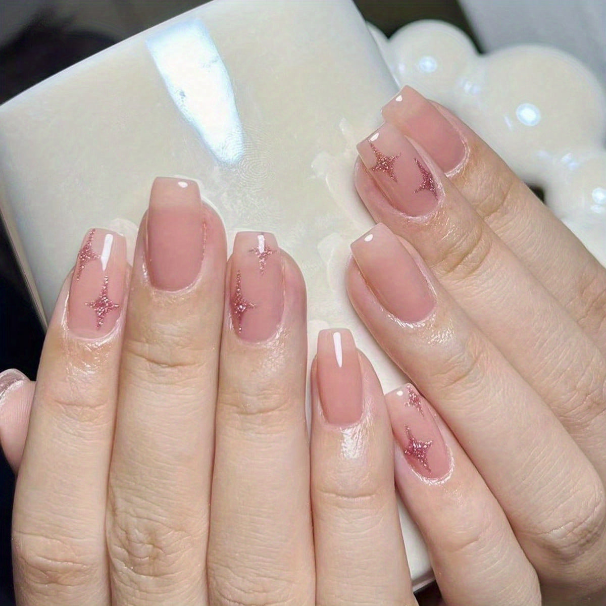 Candy Color Press On Nails - European & French Style Set