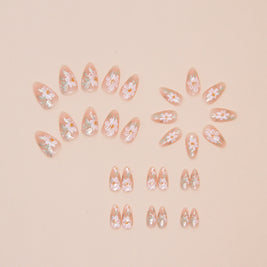 Short Almond Nail Patches - Sweet & Fresh Design