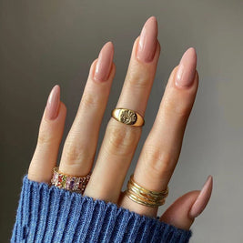 Wear Armor Mid-Length Nails - Solid Color Drop Shape Set