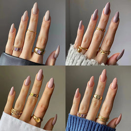 Wear Armor Mid-Length Nails - Solid Color Drop Shape Set