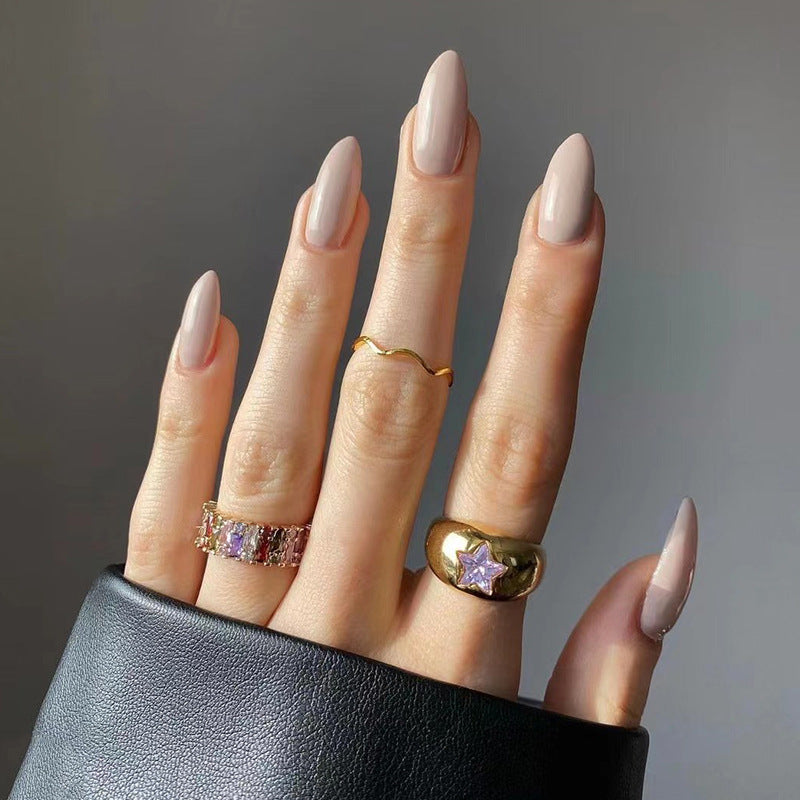 Wear Armor Mid-Length Nails - Solid Color Drop Shape Set