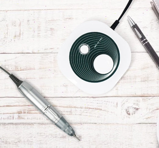 Portable Nail Drill Machine – 4 Grinding Heads, Lightweight & Hidden Bracket Box
