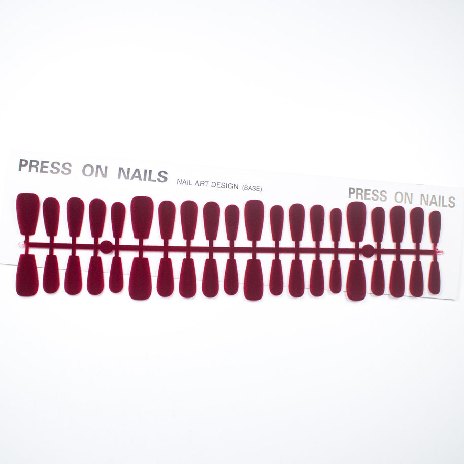Red Velvet Removable Nail Patches - Ultra Thin Seamless Design
