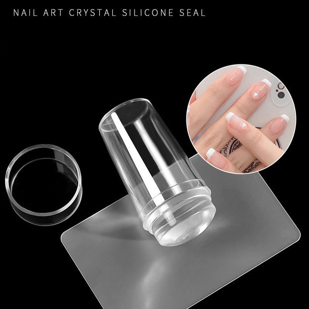 Silicone Nail Stamp Set – Transparent French Seal for Perfect Manicures
