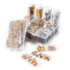 Starry Sky Nail Stickers - Japanese Sally Net Gold Foil Design
