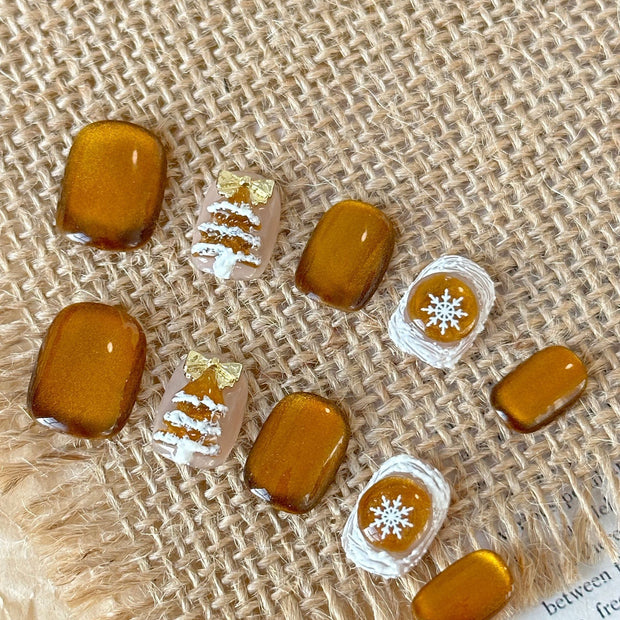 Starry Sky Nail Tips - Retro Sweet & Cool Style
