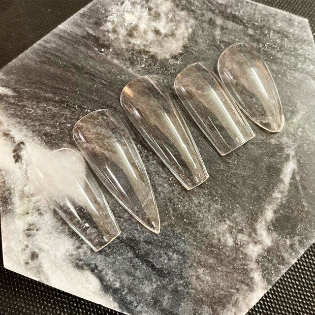 Transparent Fake Nails - Full Cover Acrylic Tips
