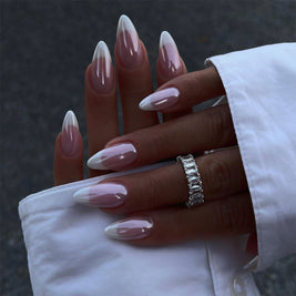Wearable French Nails - Electroplated White Tip Set
