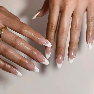 Wearable French White Tips - Medium Length Nail Patches
