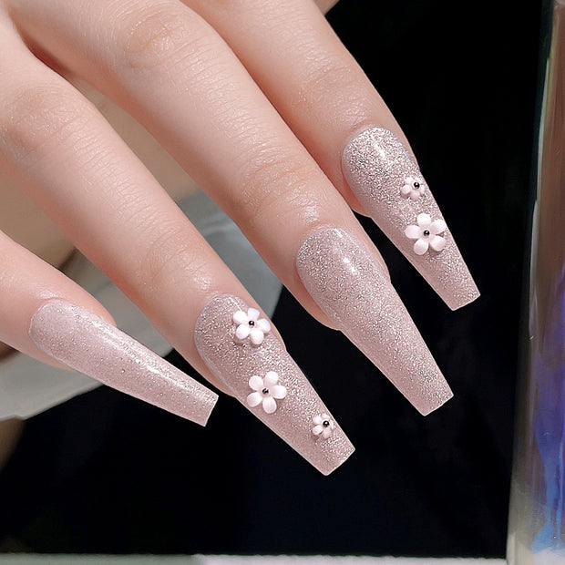 Glitter Nail Patches - Hand Wearing Art Nail Set