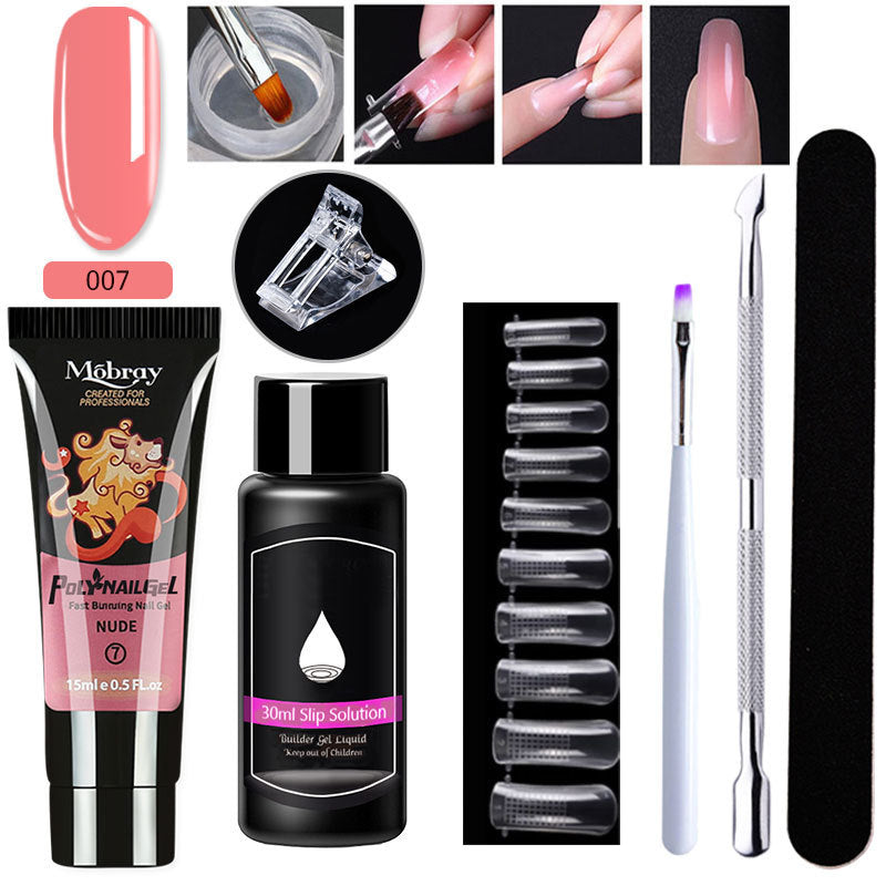 7-Piece Nail Extender Kit - UV/LED Crystal Resin Set