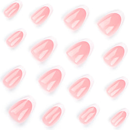 Classic French White Nail Tips - Short Pointed Press-On Set