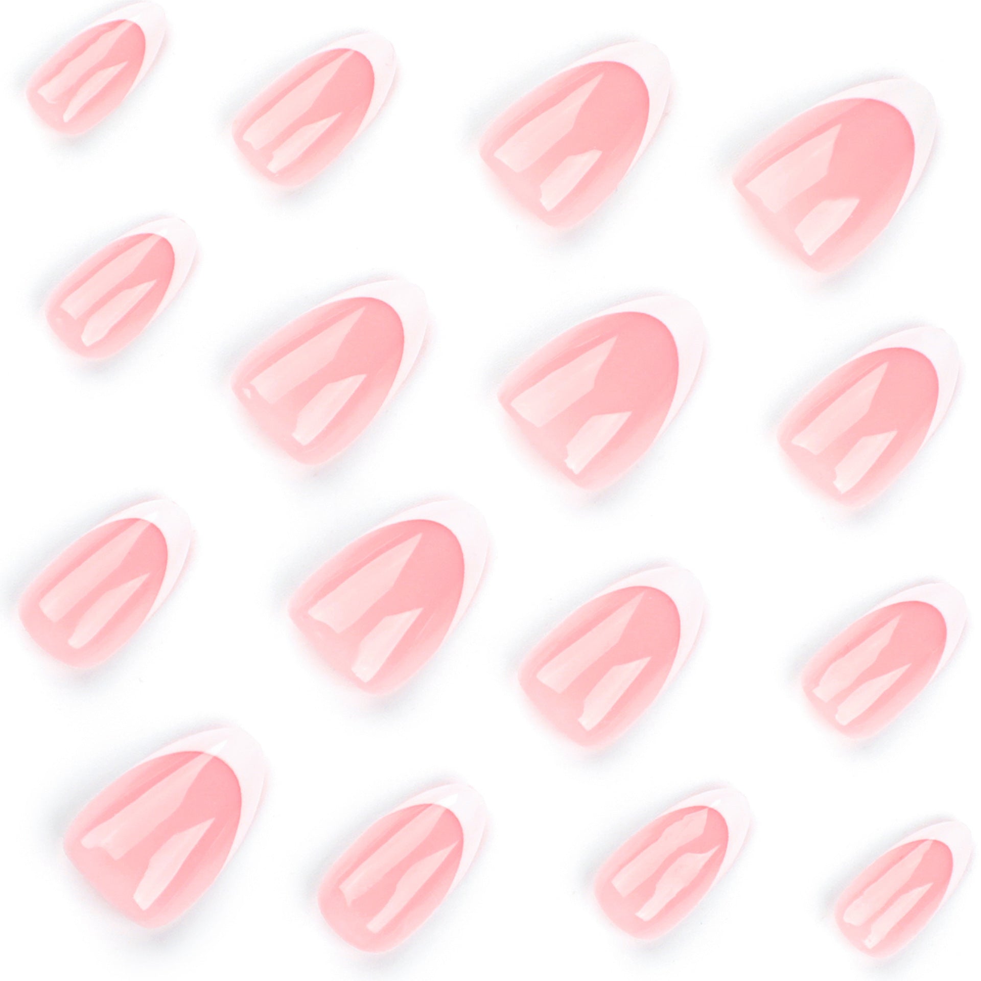 Classic French White Nail Tips - Short Pointed Press-On Set