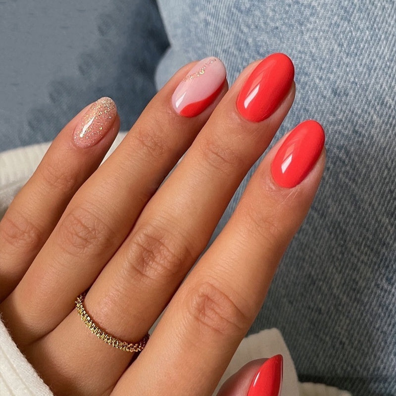 Starry Sky Short Square Nail Tips - European Square Press On Nails