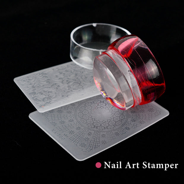 3-Color Nail Art Stamp – Large Round Seal for Precise Design Transfer