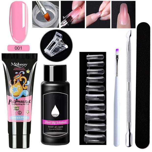 7-Piece Nail Extender Kit - UV/LED Crystal Resin Set