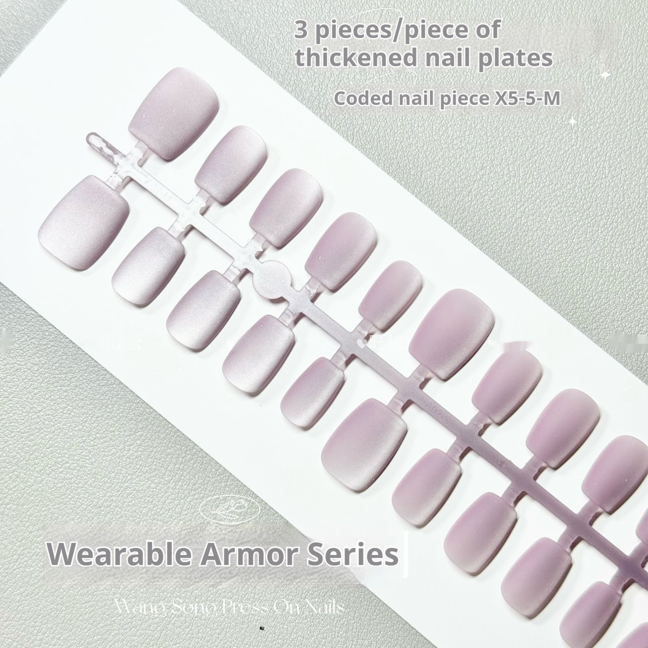 Letter Diary Cat Eye Nails - Frosted Velvet Press On Set