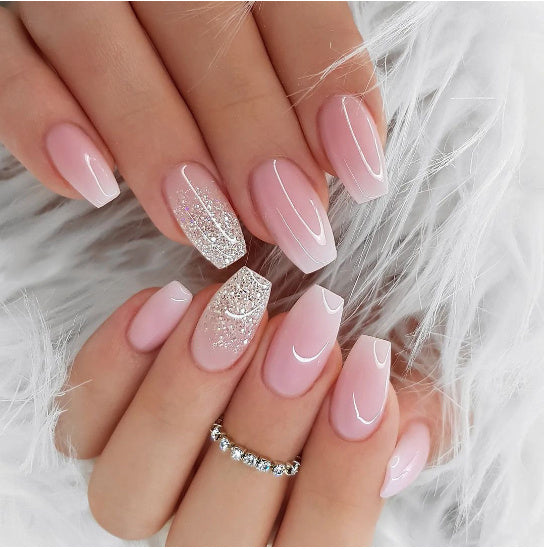 Wearable Fake Nails - Elegant Ballet Manicure