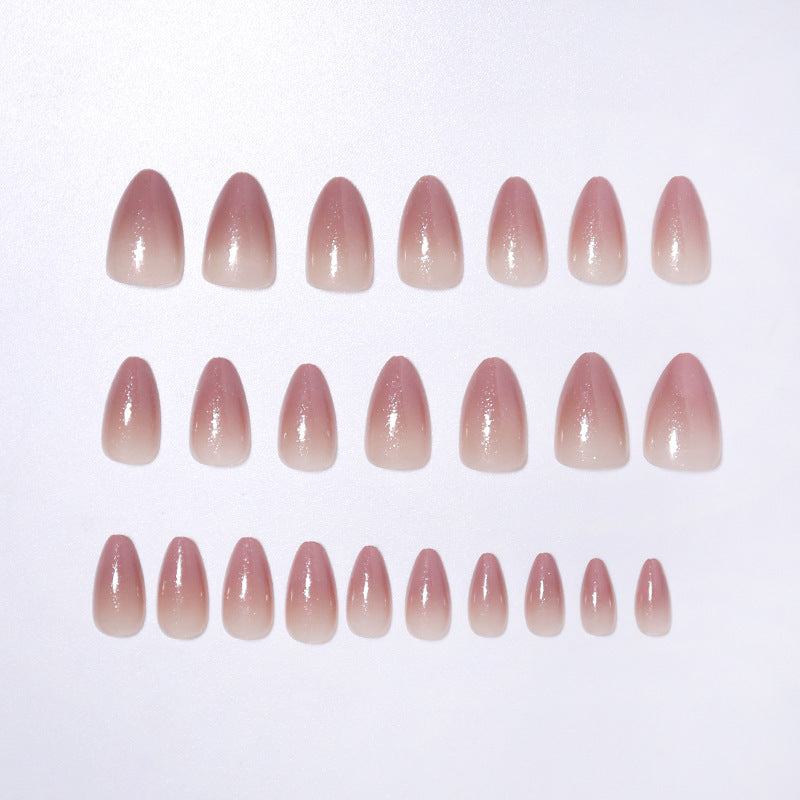 Peach Gradient Glitter Nails - Drop-Shaped Nude Nail Tips