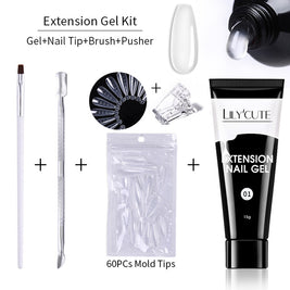 Nail Extension Gel Kit - 15ml Professional Set with Tools