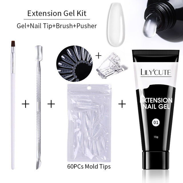 Nail Extension Gel Kit - 15ml Professional Set with Tools