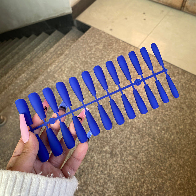 Matte Coffin False Nails - 24pcs Multi-Color Ballet Nail Set