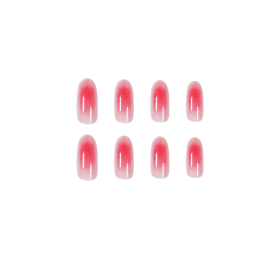 Powder Blusher Nail Tips - Soft Rose Gradient Design