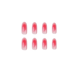 Powder Blusher Nail Tips - Soft Rose Gradient Design