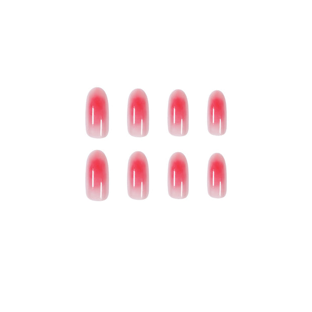 Powder Blusher Nail Tips - Soft Rose Gradient Design