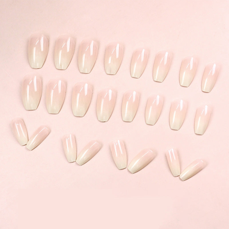 Pink & White Nail Sequins - Mid-Length Press-On Set
