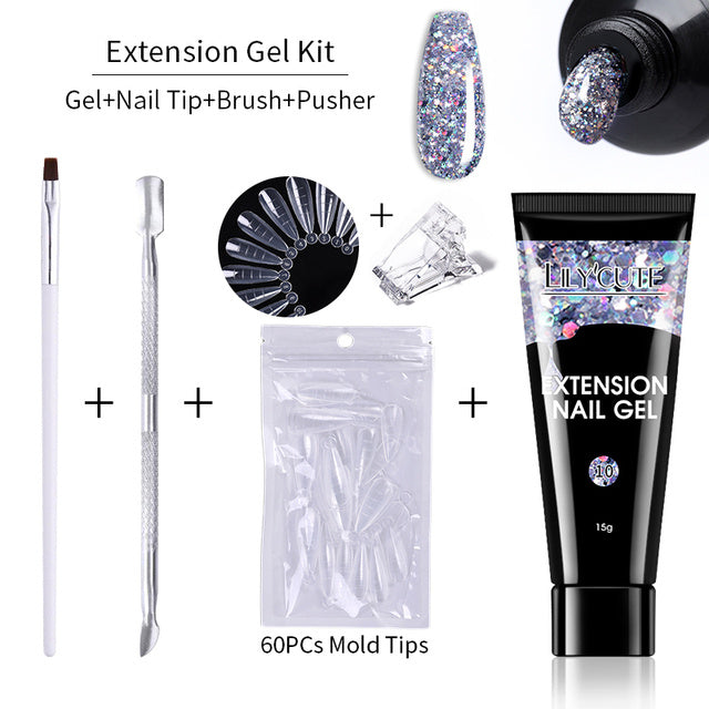 Nail Extension Gel Kit - 15ml Professional Set with Tools