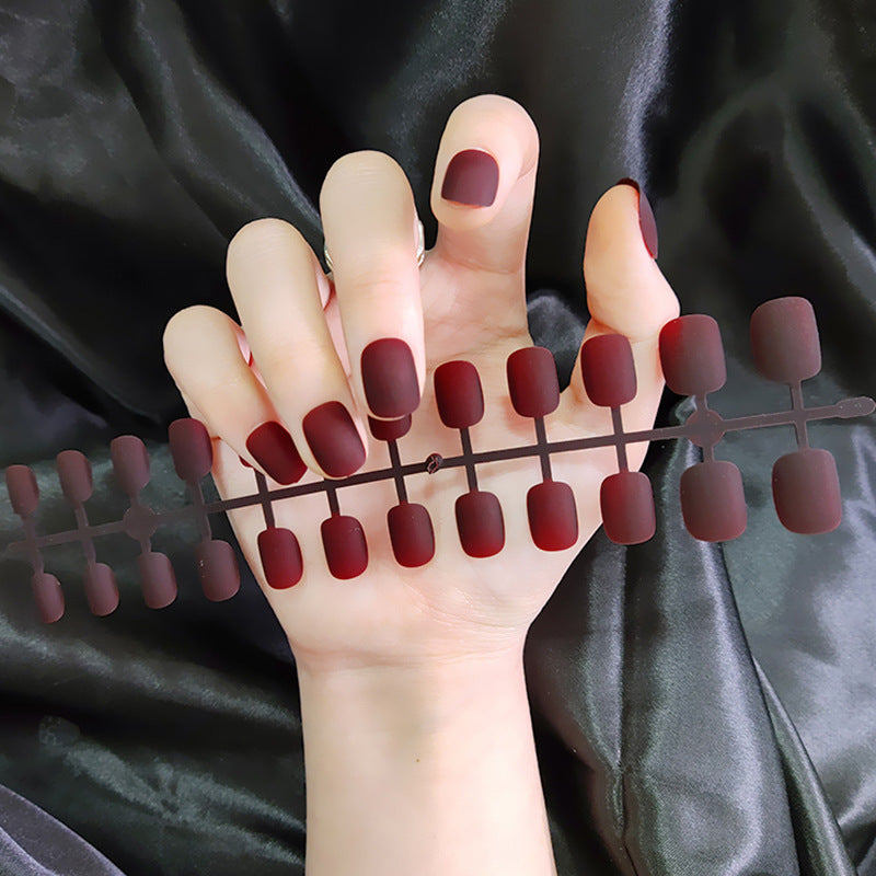 Starry Sky Matte Nails - Short Round Fake Nail Set