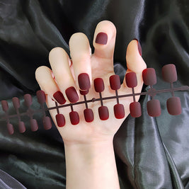 Starry Sky Matte Nails - Short Round Fake Nail Set