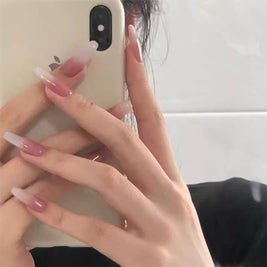 Milky White Gradient Nails - Long Ballet Press-On Set