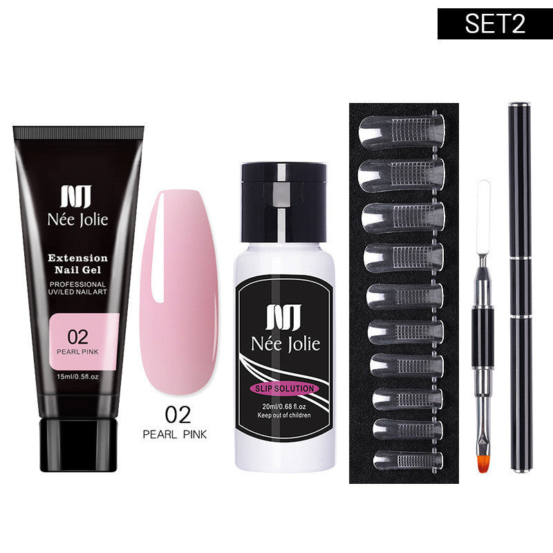 Nail Extension Glue Kit – Phototherapy Gel + Brush + Fake Film