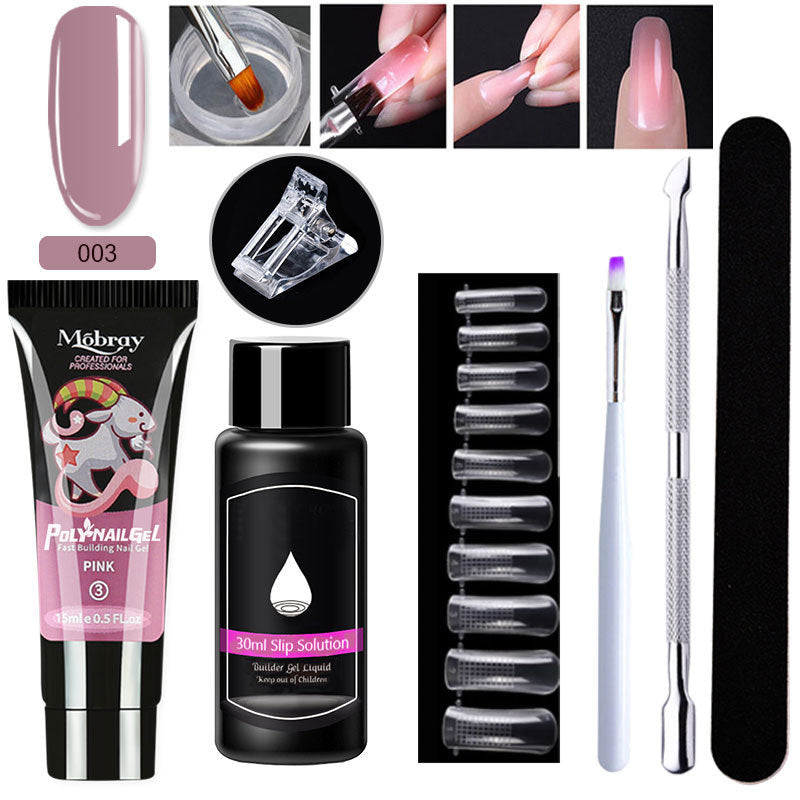 7-Piece Nail Extender Kit - UV/LED Crystal Resin Set