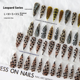 Leopard Print French Nails – European & American Wave Design