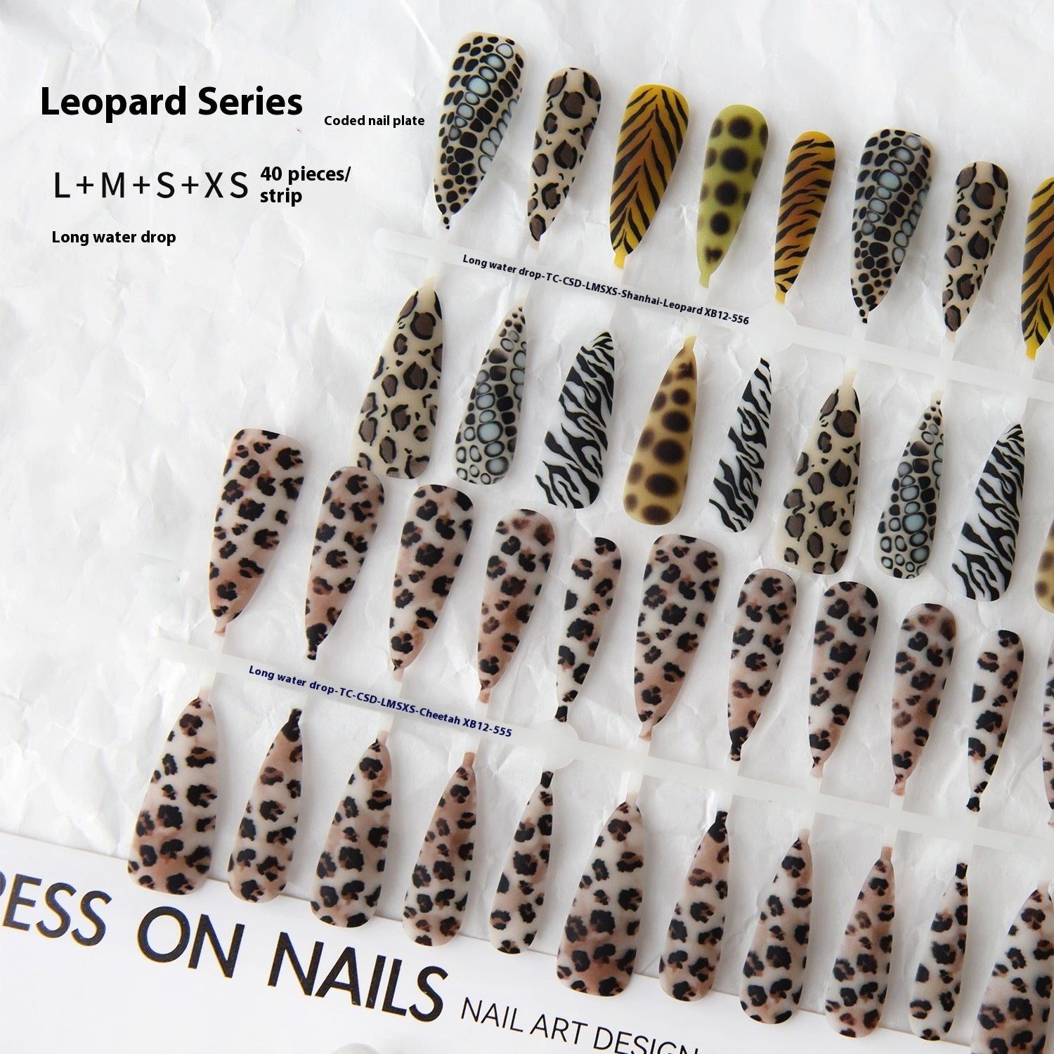 Leopard Print French Nails – European & American Wave Design